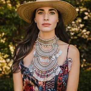 Dressbarn Bodrum Tiered Coin Collar Necklace